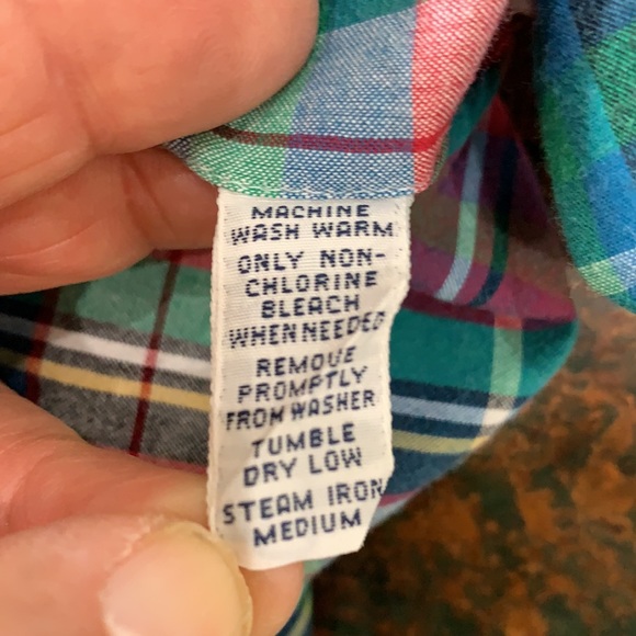 {Ralph Lauren}Mens M Red/Wht/Blue/GreenYellow Plaid Blake 100%Cotton ButtonDown - Picture 5 of 5